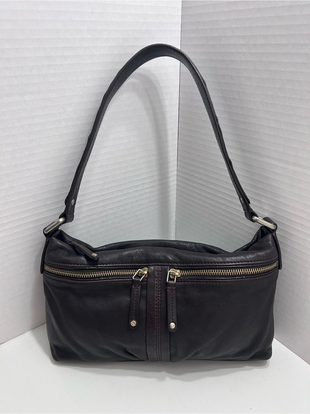 Banana Republic Brown Lamb Leather Shoulder Bag Y2K